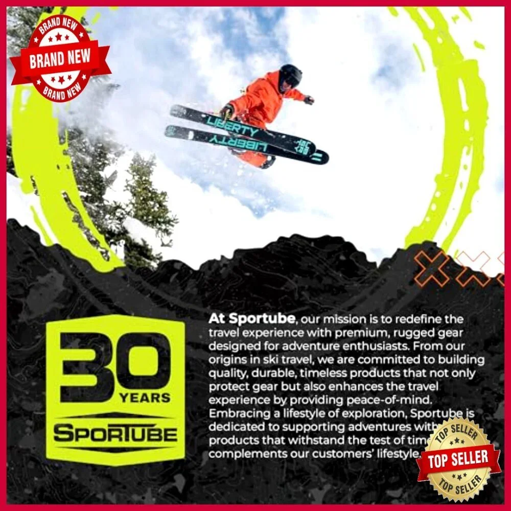 Lightweight Ski Sleeve Bag with Full-Length Zipper and Padded Handles